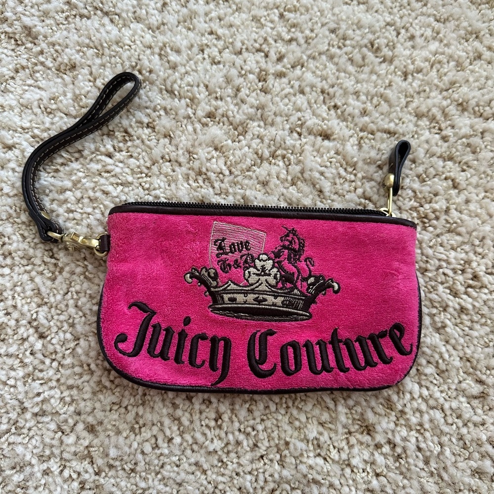Juicy Couture Original Pink Velour Wristlet